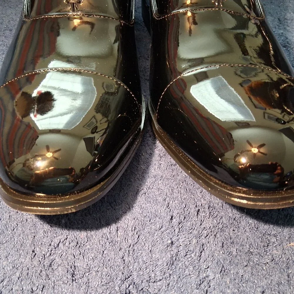 Stacy Adams Men's Black Patent Leather Tuxedo Cap Toe Oxford Wedding Shoes